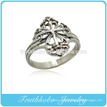 High Quality Titanium Steel Jewelry Religious Christianity Jesus Cross Unisex Finger Ring Design For Valentine's day Gift